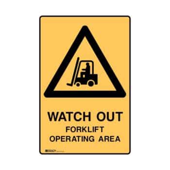 watch out forklift operating area