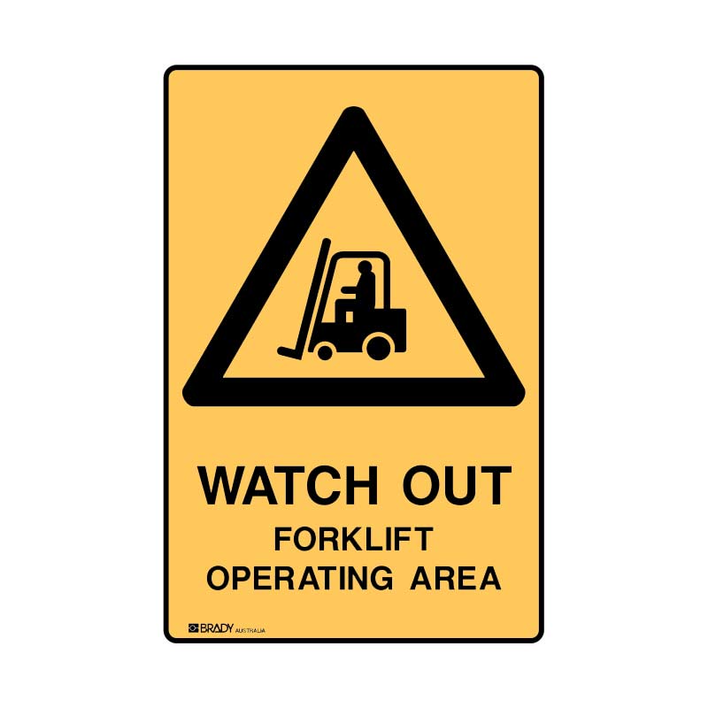 watch out forklift operating area