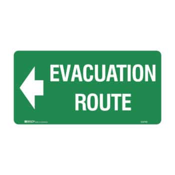 Exit Signs - Evacuation Route with left arrow