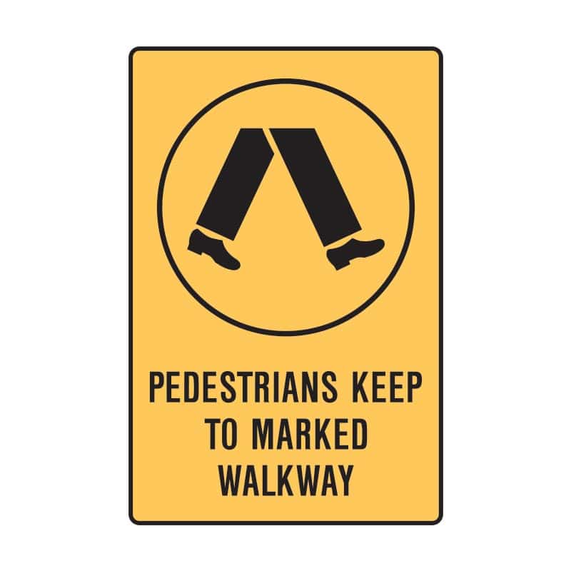 PEDESTRIANS KEEP TO MARKED WALKWAY